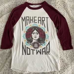 Obey Make Art Not War Baseball Tee